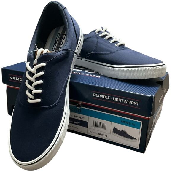 IZOD Men’s Shoes Blue and White Sneakers Memory Foam Navy Size 12 NIB - Picture 4 of 15
